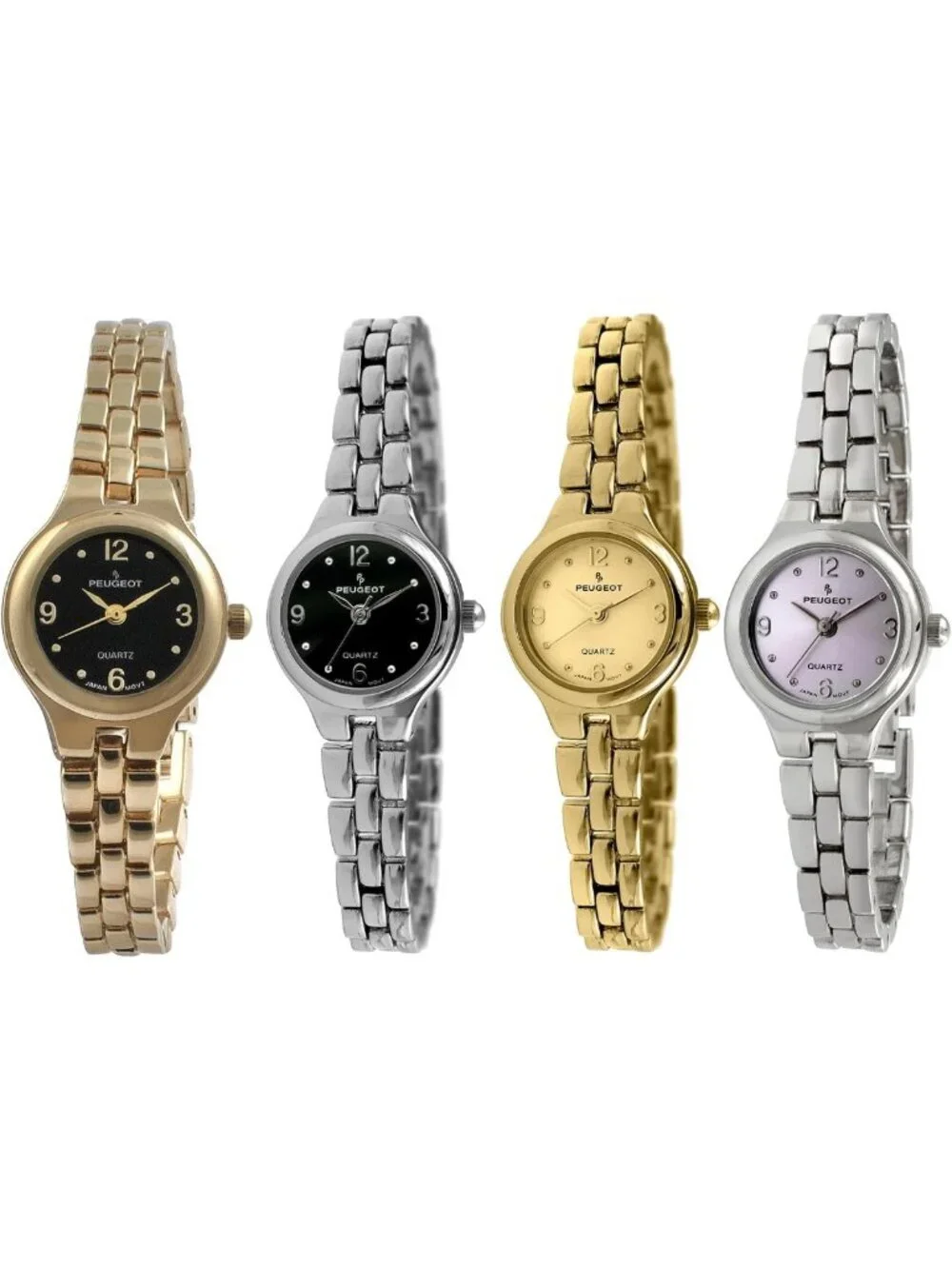 Elegant 14K Gold Plated Petite Women's Wrist Watch with Link Bracelet - Timeless